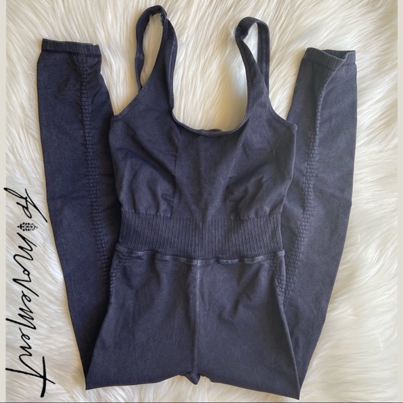 Free People Black Jumpsuit Leggings - Picture 1 of 10